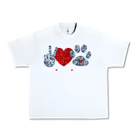 White Peace Love Paws Urban Heavy Tee - Bettercallsaul