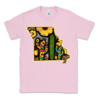 Bubblegum Pink Western Missouri Map Sunflower And Cactus Pattern Classic Tee - Bettercallsaul