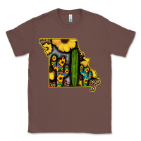 Chestnut Western Missouri Map Sunflower And Cactus Pattern Classic Tee - Bettercallsaul