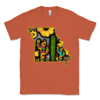 Copper Western Missouri Map Sunflower And Cactus Pattern Classic Tee - Bettercallsaul