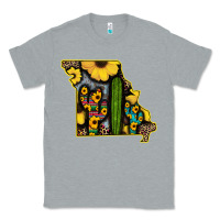 Heather Grey Western Missouri Map Sunflower And Cactus Pattern Classic Tee - Bettercallsaul