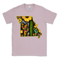 Lilac Western Missouri Map Sunflower And Cactus Pattern Classic Tee - Bettercallsaul