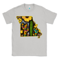 Moon Dust Western Missouri Map Sunflower And Cactus Pattern Classic Tee - Bettercallsaul
