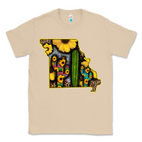 Mushroom Western Missouri Map Sunflower And Cactus Pattern Classic Tee - Bettercallsaul
