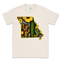 Natural Western Missouri Map Sunflower And Cactus Pattern Classic Tee - Bettercallsaul