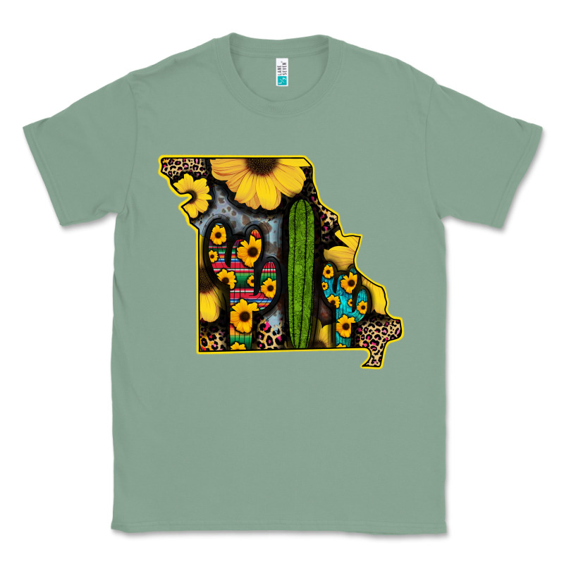 Western Missouri Map Sunflower And Cactus Pattern Classic Tee by Bettercallsaul | Teevron