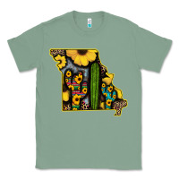 Sage Western Missouri Map Sunflower And Cactus Pattern Classic Tee - Bettercallsaul