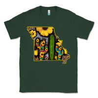 Sports Green Western Missouri Map Sunflower And Cactus Pattern Classic Tee - Bettercallsaul