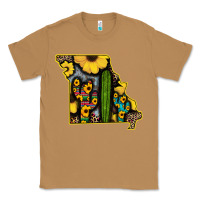 Toasted Coconut Western Missouri Map Sunflower And Cactus Pattern Classic Tee - Bettercallsaul