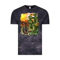 Cloud Black western boots with cactus and desert Vintage Tee - RanaPortraitStore
