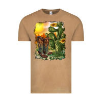 Vintage Camel western boots with cactus and desert Vintage Tee - RanaPortraitStore