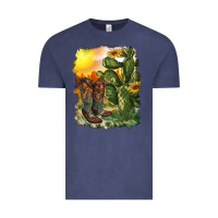 Vintage Denim western boots with cactus and desert Vintage Tee - RanaPortraitStore