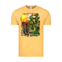 Vintage Mustard western boots with cactus and desert Vintage Tee - RanaPortraitStore