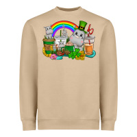 Mushroom St. Patrick's Hippopotamus coffee cups Heavyweight Sweatshirt - CowGirlArtShop