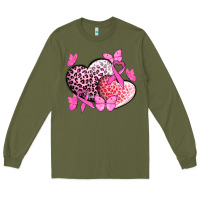 Army Green Cancer hearts Cancer Awaneress Long Sleeve Tee - HowdyJamesFarm