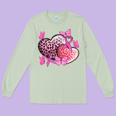 Cancer Hearts Cancer Awaneress Long Sleeve Tee Designed By Howdyjamesfarm