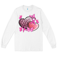 White Cancer hearts Cancer Awaneress Long Sleeve Tee - HowdyJamesFarm