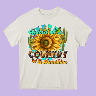 Raised On Country  Sunshine Heavy Core Tee Designed By Nancycooperartshop