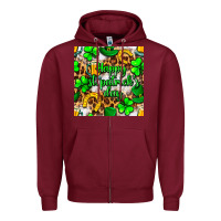 Burgundy Happy St. Patrick's Day pattern digital paper Zipper Hoodie - BundleAndBundleShop