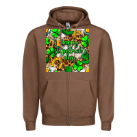 Chestnut Happy St. Patrick's Day pattern digital paper Zipper Hoodie - BundleAndBundleShop