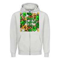 Dove Grey Happy St. Patrick's Day pattern digital paper Zipper Hoodie - BundleAndBundleShop