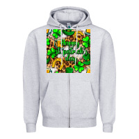 Heather Grey Happy St. Patrick's Day pattern digital paper Zipper Hoodie - BundleAndBundleShop