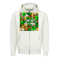 Oatmeal Heather Happy St. Patrick's Day pattern digital paper Zipper Hoodie - BundleAndBundleShop