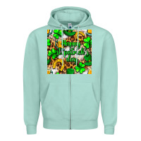 Seafoam Happy St. Patrick's Day pattern digital paper Zipper Hoodie - BundleAndBundleShop