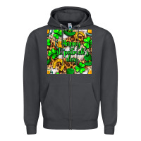 Smoke Happy St. Patrick's Day pattern digital paper Zipper Hoodie - BundleAndBundleShop