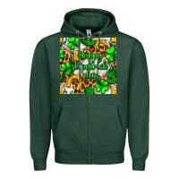 Sports Green Happy St. Patrick's Day pattern digital paper Zipper Hoodie - BundleAndBundleShop