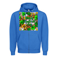 True Royal Happy St. Patrick's Day pattern digital paper Zipper Hoodie - BundleAndBundleShop