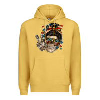 Antique Gold American Mother skull Mother's Day Premium Hoodie - FaDigitalArtStudio