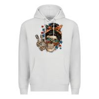 Dove Grey American Mother skull Mother's Day Premium Hoodie - FaDigitalArtStudio