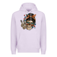 Lilac American Mother skull Mother's Day Premium Hoodie - FaDigitalArtStudio