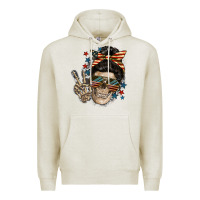 Oatmeal Heather American Mother skull Mother's Day Premium Hoodie - FaDigitalArtStudio