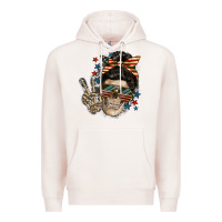 Pale Pink American Mother skull Mother's Day Premium Hoodie - FaDigitalArtStudio