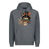 Rock American Mother skull Mother's Day Premium Hoodie - FaDigitalArtStudio