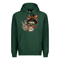 Sports Green American Mother skull Mother's Day Premium Hoodie - FaDigitalArtStudio