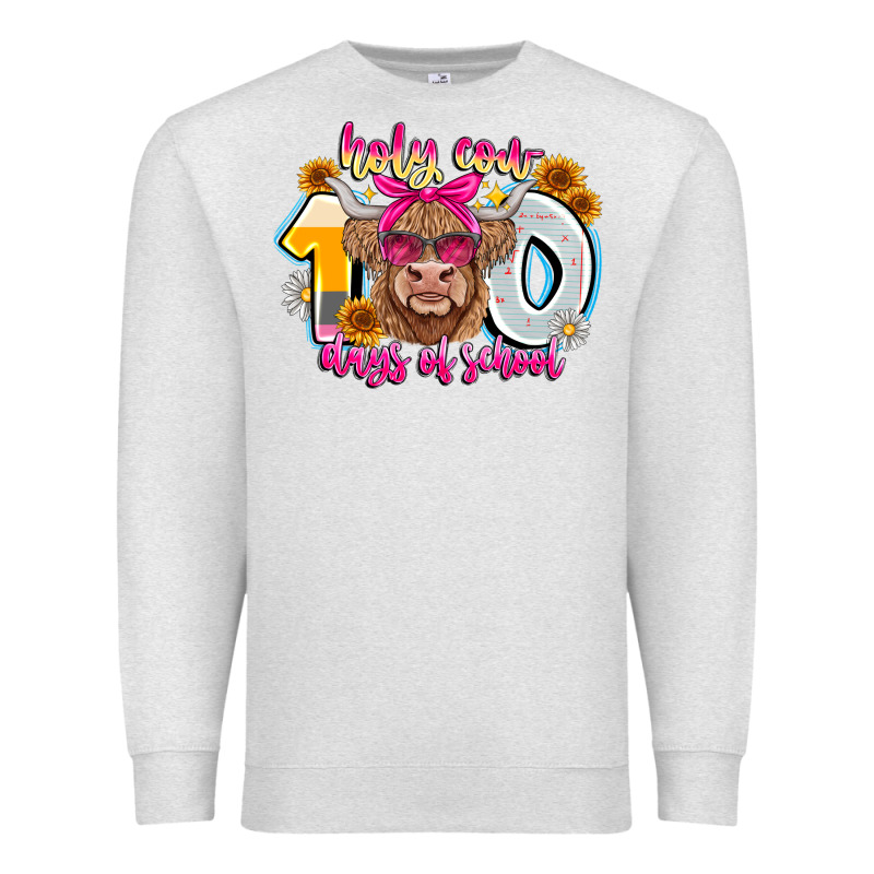 Holy Cow 100 Days Of School Premium Sweatshirt by CowhideDigitalArt | Teevron