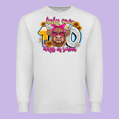 Holy Cow 100 Days Of School Premium Sweatshirt Designed By Cowhidedigitalart