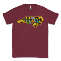Burgundy Western North Carolina Map Sunflower Classic Tee - Bettercallsaul