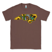 Chestnut Western North Carolina Map Sunflower Classic Tee - Bettercallsaul