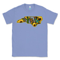 Colony Blue Western North Carolina Map Sunflower Classic Tee - Bettercallsaul