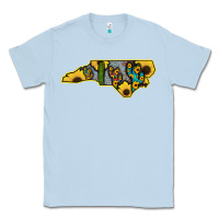 Dusty Blue Western North Carolina Map Sunflower Classic Tee - Bettercallsaul