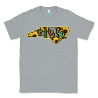 Heather Grey Western North Carolina Map Sunflower Classic Tee - Bettercallsaul