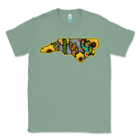 Sage Western North Carolina Map Sunflower Classic Tee - Bettercallsaul