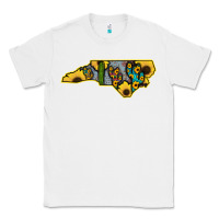 White Western North Carolina Map Sunflower Classic Tee - Bettercallsaul
