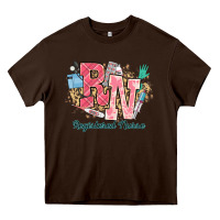 Chocolate Brown rn registered nurse western Heavy Core Tee - NancyCooperArtShop