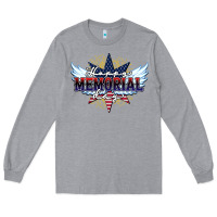 Heather Grey happy memorial day Long Sleeve Tee - HowdyJamesFarm