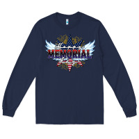 Navy happy memorial day Long Sleeve Tee - HowdyJamesFarm